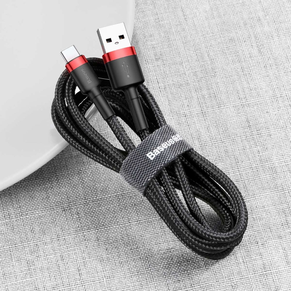 Baseus Cafule USB-A / USB-C QC 3.0 3A Cable 1 m  Rapide Chargeur - Noir et Rouge