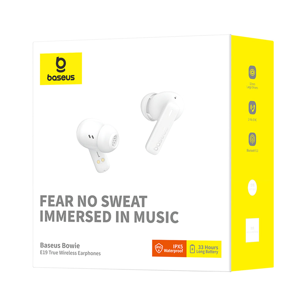 Baseus Bowie E19 TWS Bluetooth sans fil Wireless Headphones - blanc