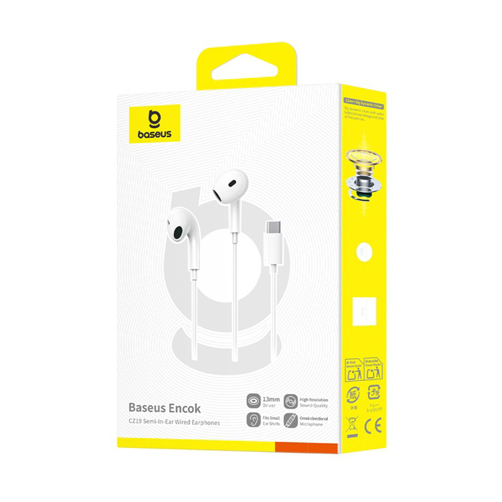 Écouteur type C pour les derniers Samsung et les iPhone 15, 16 et 17, Baseus Encok CZ19 USB-C